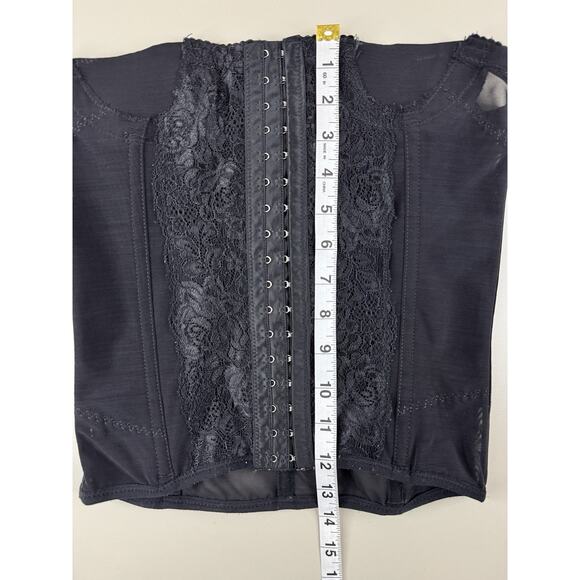 Black Lace Mesh Corset Bustier Top S/M Strapless Gothic Y2K Grunge Edgy Clubwear - Picture 5 of 10